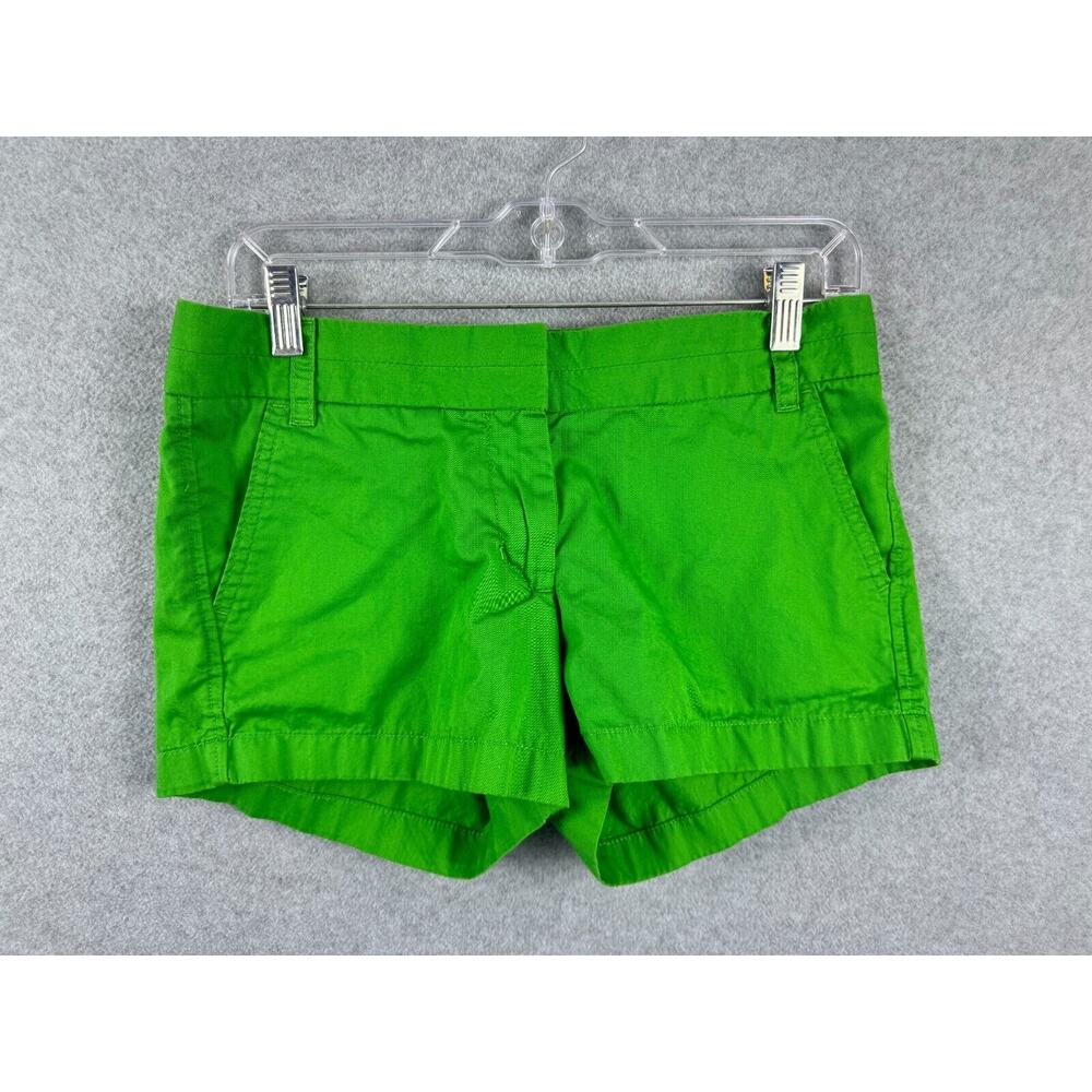 J Crew Chino Broken In Shorts Womens 4 Lime Green Low Rise Summer 30" Waist